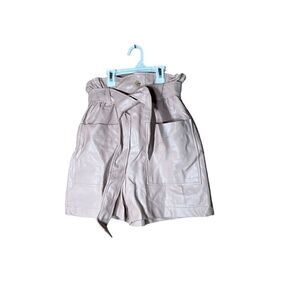 Frankie Shop Pink Faux Leather Paper Bag Shorts Size XS/S